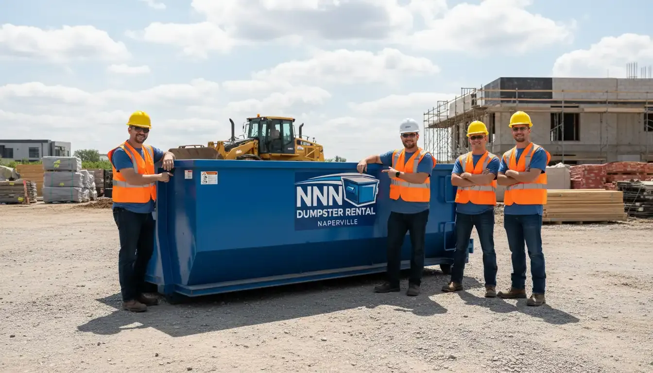 Ryan Kowalski with the NNN Dumpster Rental fleet in Naperville